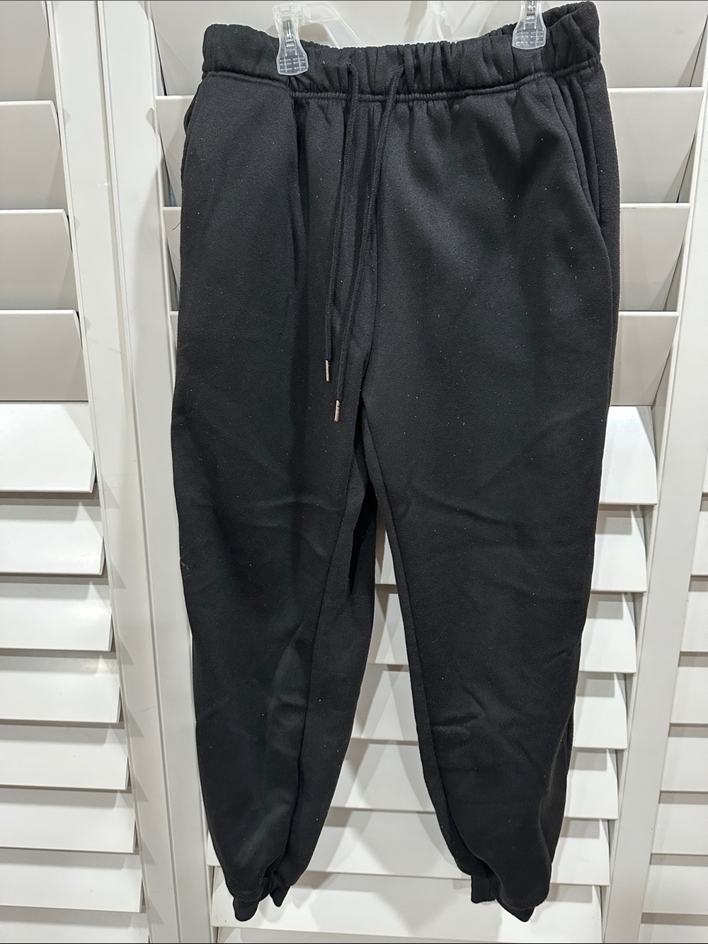 SHEIN Men's Black Drawstring Joggers with Cuffed Ankles